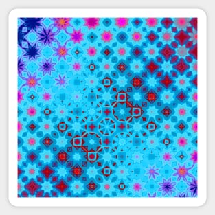 Blue Abstract Pattern with Stars Sticker